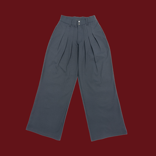 WIDE-LEG PLEATED TROUSERS